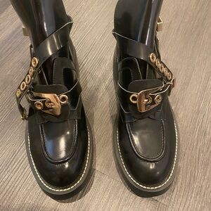 Black Women's Shoes with Gold Accents